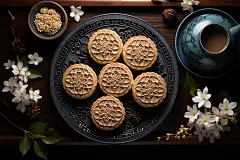 中秋月饼茶点摆盘