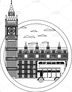 巴士,伦敦,城市生活,钟塔,分离着色,概念,中世纪时代,建筑业