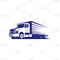 卡车拖车标志运输-灵感矢量面包车