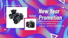 Simple Fashion Digital Camera New Year Promo Facebook Cover