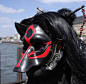 Black Okami costume up close by merimask