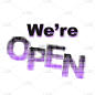 Color comic text we're open