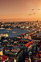 土耳其伊斯坦布尔的日落美景