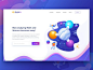 E-Learning Platform Header math science children school lesson gradient illustration header page landing study learning