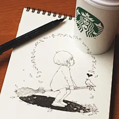 星巴克的创意插画作品_B_TO新奇馆