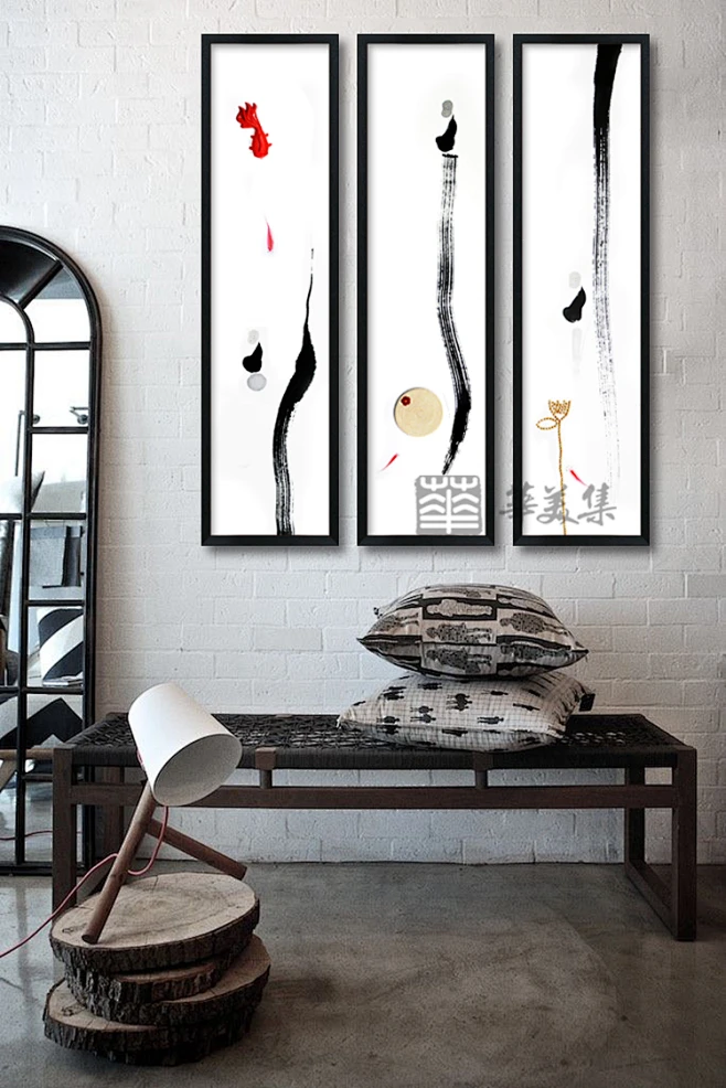 华美集 新中式禅意挂画坐禅意境装饰画沙发背景墙三联画办公室画-淘宝网-花瓣网