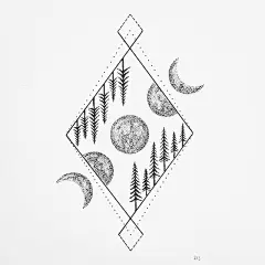 黑白手绘插画#针管笔#来自插画师Anette Sommerseth （@手账教室） ​​​​