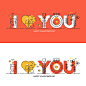 #英文# #排版# #色彩# #字体# Flat line design Valentine's day greeting card : Flat line design Valentine's day greeting card. Vector illustration for website banner and marketing material