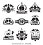 单色标签为拳击冠军设置。 手套和拳击手的例证。 拳击俱乐部或竞争传染媒介的象征标签