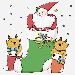 袜子里的圣诞老人 免抠png 设计图片 免费下载 页面网页 平面电商 创意素材