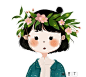 作者：@呀豆丁 
带花环的小女孩 
手绘漫画头像 

#插画人物##插画本分享# ​​​​