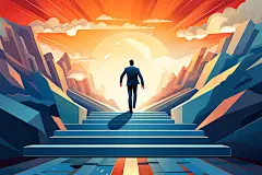 企业文化奋斗努力扁平风插画