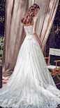 lm lusan mandongus bridal 2017 strapless sweetheart aline lace wedding dress (lm3235b) bv romantic train