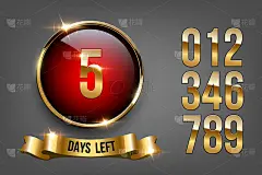 Number of Days Left To Go Luxury Design. Vector Il