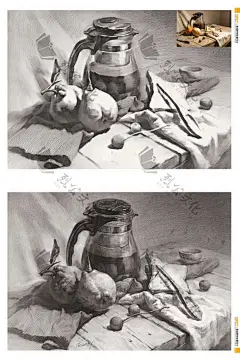 制霸联考2素描静物临摹范本 2021烈公文化庄粤雄单个组合几何体静物步骤对照道具罐子范画对临美术高考联考教程教材画册书籍-tmall.com天猫