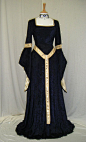 Gowns Pagan Wicca Witch: Black medieval #gown with gold accents.