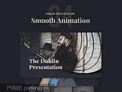深色时尚高端欧美产品展示业绩回报PPT模板Dublin Presentation  - PS饭团网psefan.com