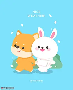 美好天气郊游休闲卡通动物动物插画图片下载-优图网