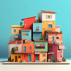 3d城市建筑房子素材图片