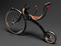 自行车中的老爷车，优雅十足的创意 自行车很常见，虽然现在大城市里人们的代步工具已经逐渐从自行车换代为机动车，但人们对自行车的那份情结依然像初恋一样感觉甜蜜。19世纪末期发明的自行车，还是两个车轮不同大小的，而且没有链条，完全靠脚蹬。后来，这种车型由于前轮太大，无