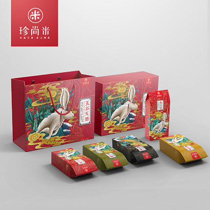 珍尚米五谷杂粮礼盒2.2kg 红豆黄豆绿...