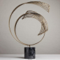 A SUPERB CURTIS JERE ABSTRACT WAVE TABLE SCULPTURE, talismanlondon.com