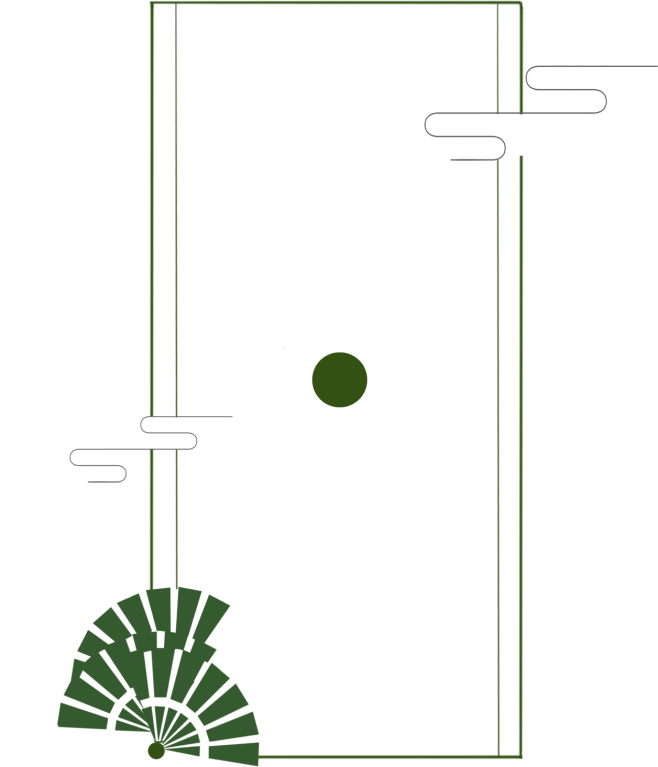 扇子 线框 日式