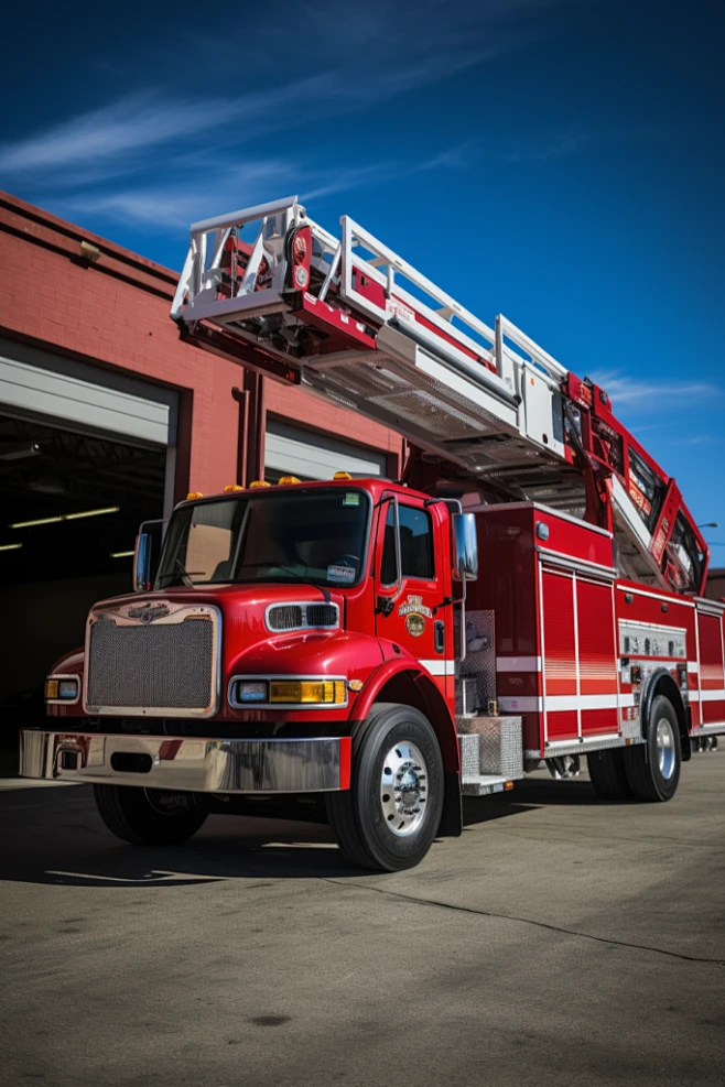 火警消防车交通工具摄影图