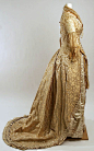 1880 silk and beaded Wedding dress, American.