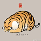 胖虎睡姿图鉴。#我不是胖虎##不二马学画猫##不二马画动物# ​​​​
