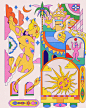ILLUSTRATION  Digital Art  scarf Fashion  textile design  print pattern edition magazine psychedelic