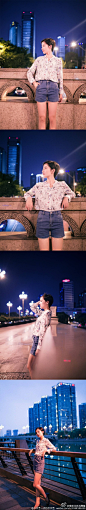 #摄影教程分享# 夜景人像后期分享，来自摄影师@小文艺一点也不文艺 喜欢的朋友转需吧！