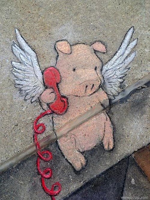 David Zinn 有趣的街头涂鸦
原...