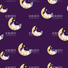 独角兽图案  - 源文件下载【酷图网】无缝,印花,循环,连续,图案,数码,布料,服装,童装印花,独角兽,独角兽插画,卡通独角兽,母婴,窗帘,壁纸,服饰,小独角兽,素材,元素,插画,插图,矢量,图片,独角兽图案,可爱,海报素材,背景,动物,手绘,童装图案,Q版,底纹,平铺,白马,小马,彩虹马,卡通马,马,睡衣图案,彩虹,月亮,深蓝色,紫色
