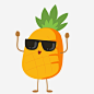 戴墨镜的菠萝免抠素材_图宝宝 https://bao16.com 墨镜 手绘 果汁标签 橙色 水果 菠萝 表情