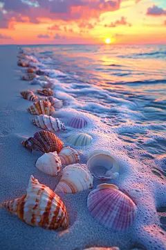 海滩天然贝壳图片