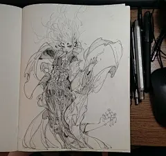 近期涂鸦草稿儿~（多图）-仔猫一丁_涂鸦,人物,古风,线稿,手绘_涂鸦王国插画