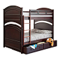 Sleep and Play USA - McKenna Full over Full Bunk Bed, Walnut - The headboards and footboards both feature soft curves on both the tops and accented moldings. It is designed to be reconfigured into two full size beds. There are underbed storage drawers as 