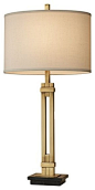 Murray Feiss 1 Bulb Antique Brass w/ Black Marble Table Lamp - contemporary - table lamps - Chachkies