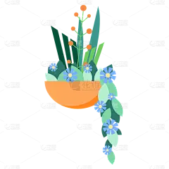 扁平风-花店元素-花卉