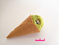 "Scoopsie Lime", ice cream scoop Art Toy : SCOOPSIES collection. Scoopsies are Art Toys inspired by ice cream scoops Each character has a different flavor and personality. Needle felted and one of a kind Art Toy. 