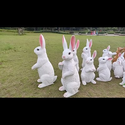 户外仿真兔子雕塑玻璃钢花园庭院园林装饰品...