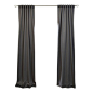Exclusive Fabrics & Furnishings - Anthracite Grey Blackout Curtain Single Panel, Black, 50 X 96 - SOLD PER PANEL. 100% Polyester. 3" Pole Pocket with  Back Tabs. Unlined. Imported. Weighted Hem. Dry Clean Only.