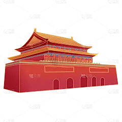 中国风国庆节天安门元素贴纸