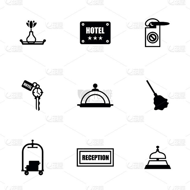 矢量酒店图标集