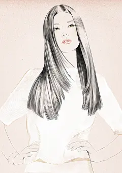 手机版-Babyliss Boutique-女性美发产品人像插画设计