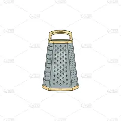 刨丝器为圆锥形状的蔬菜，手绘矢量图分离。