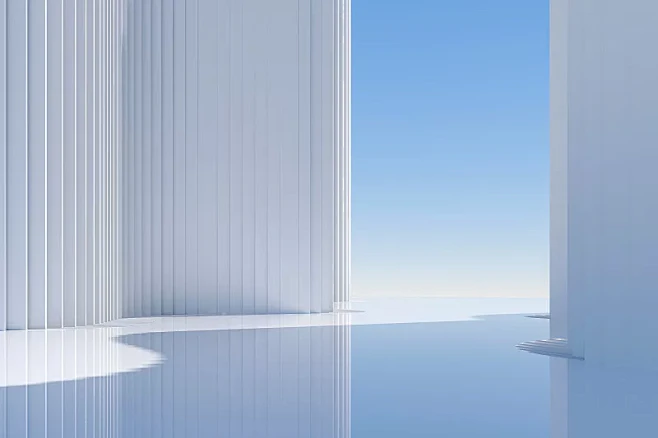 3D现代几何抽象空间背景图片素材