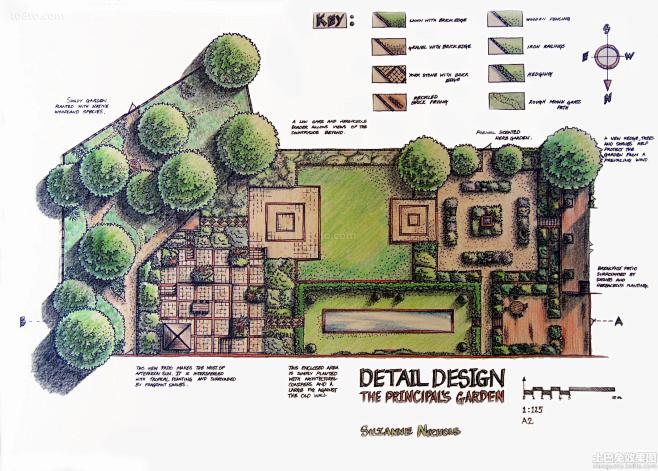 别墅花园花园设计平面图