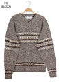 秋冬日本Vintage复古古着孤品羊毛男款套头外套 北欧风雪花抽象-淘宝网
